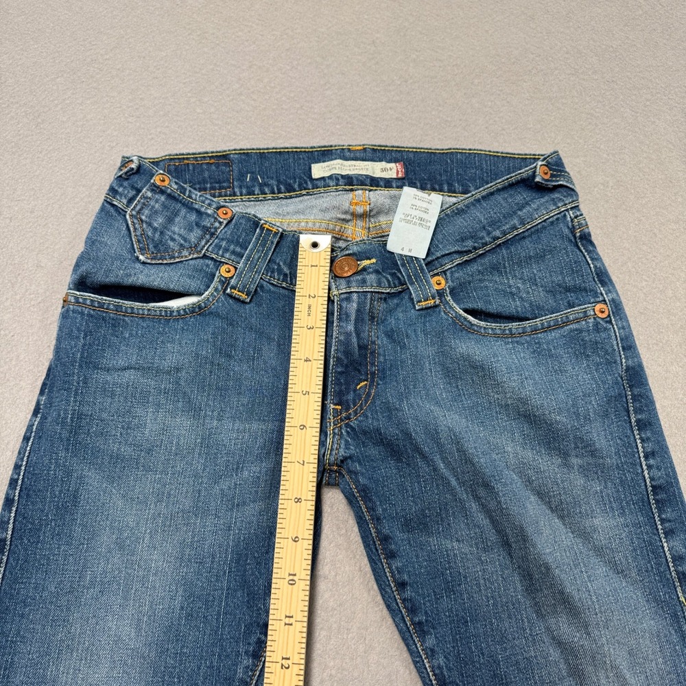 Y2K Levi's 504 Jeans Women's 4 Blue Med Wash Denim Low Rise Slough Straight Leg - Picture 3 of 8